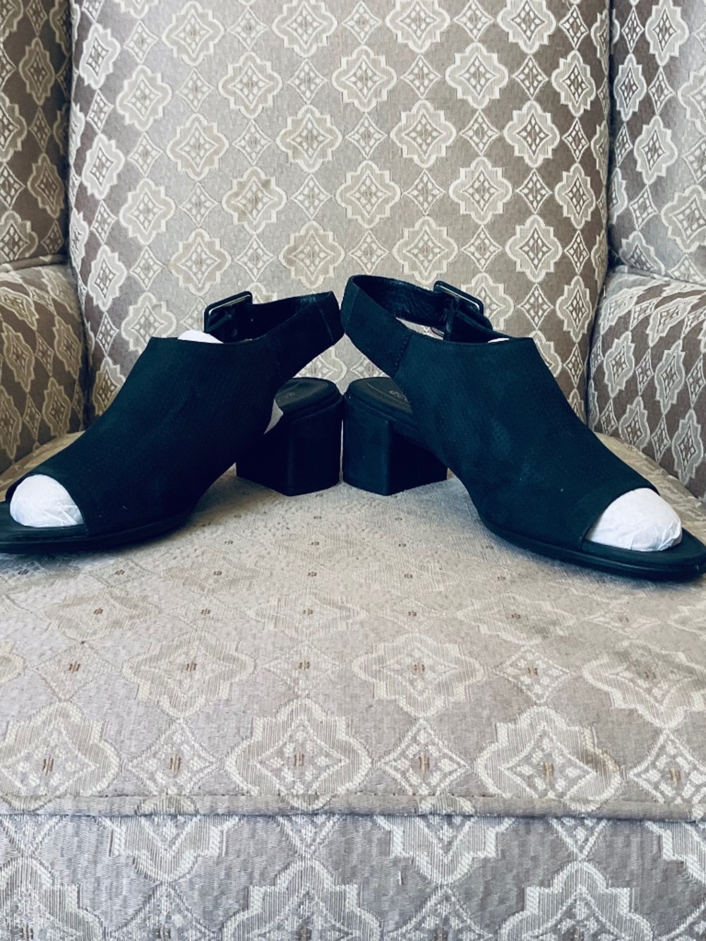 NWOB ECCO Shape 35 Block Slingback Leather Sandals Black Size 9 / 40 - Picture 3 of 8